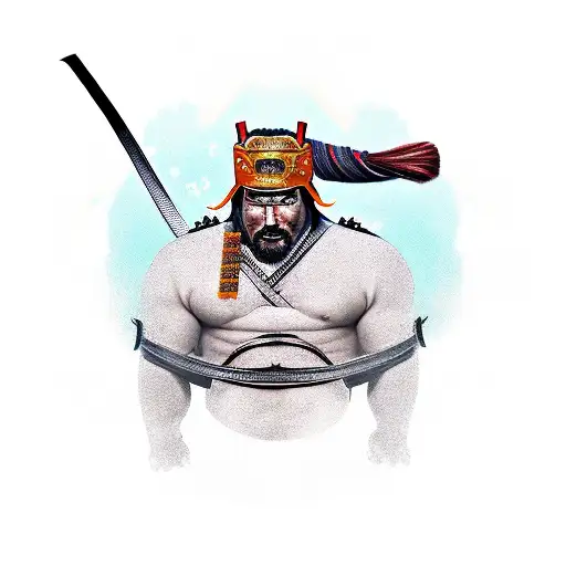 Samurai Com Katana E Um Pitbull Ferroz