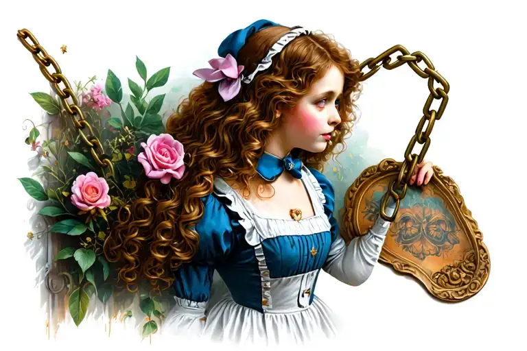 Alice In Wonderland Chained To A Wall Dark