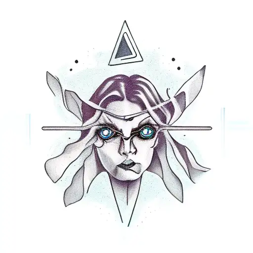 A Sleep Token Band Logo With A Witch And Darkness Elements