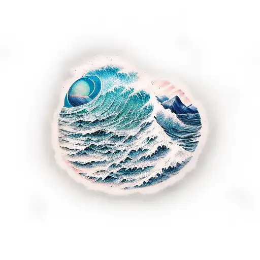 Wave And Mountain Cliff