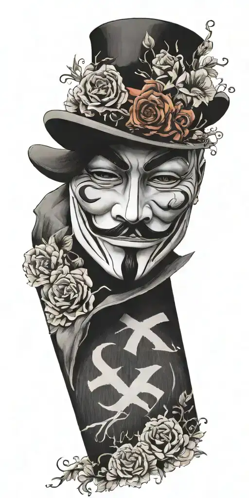 V For Vendetta With Rorschach Watchmen Mask