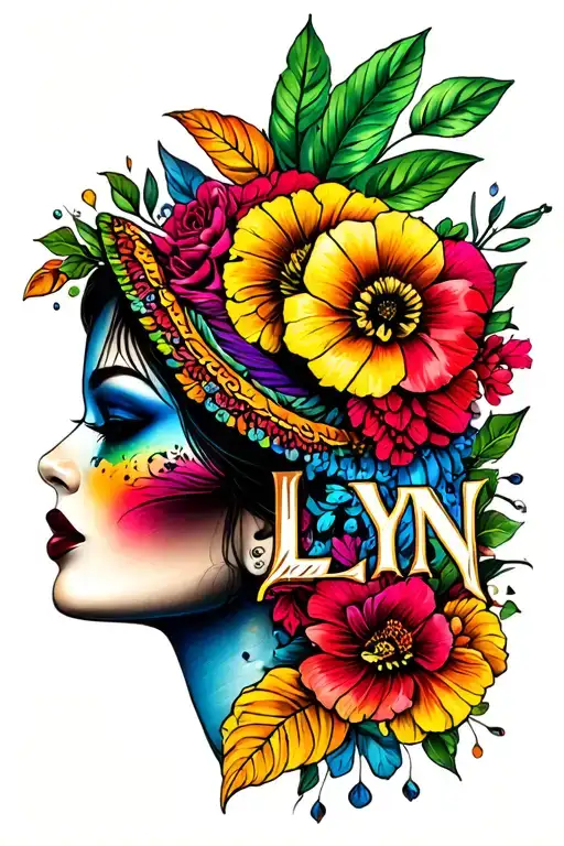 Lyn Name Mexican American Design