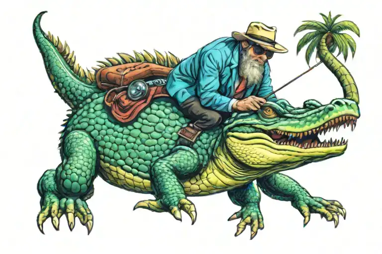 Jamie Florida Man Riding Alligator