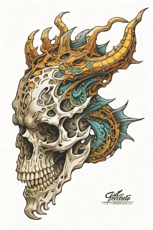 Dragon Skull Head Profile