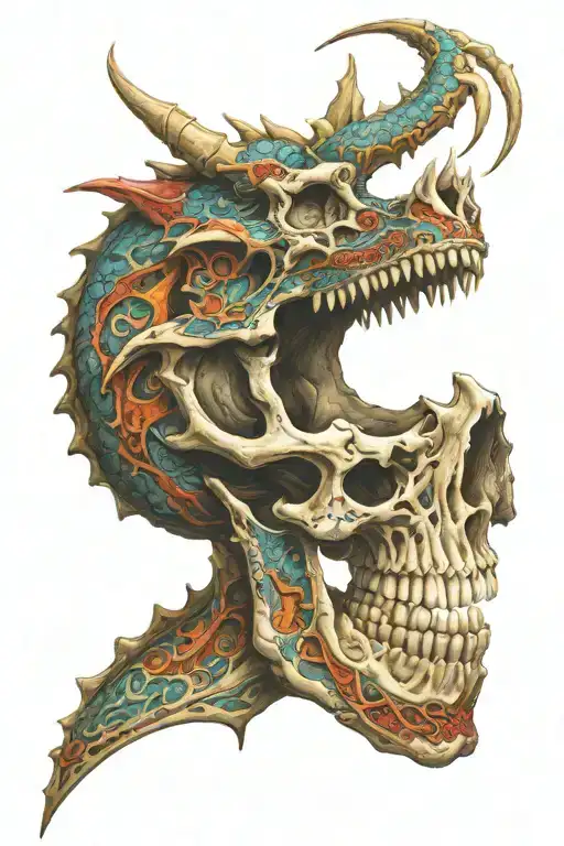 Dragon Head Profile Skull Only