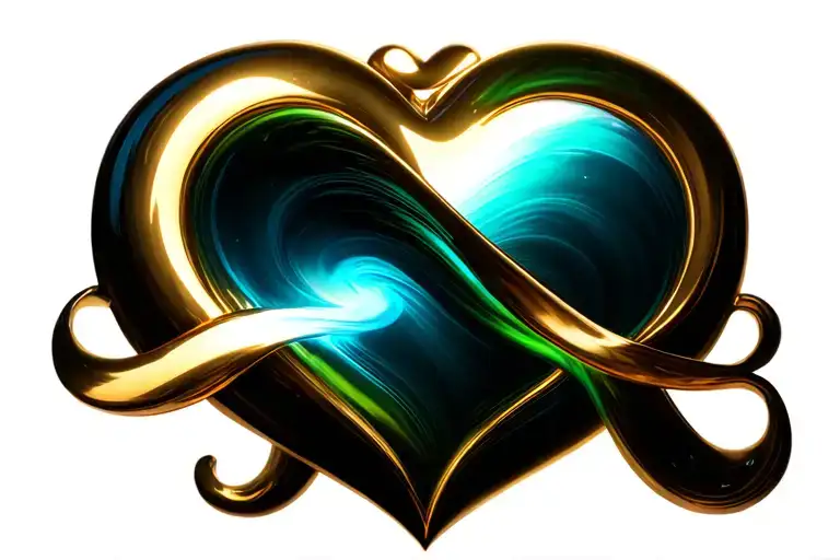 Heart Infinity Symbol Blue And Green