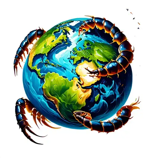 Scorpian Wrapped Around The Globe