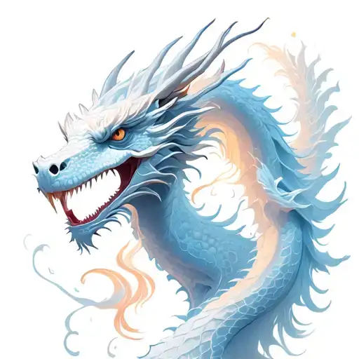 White Dragon With Protector Of Women