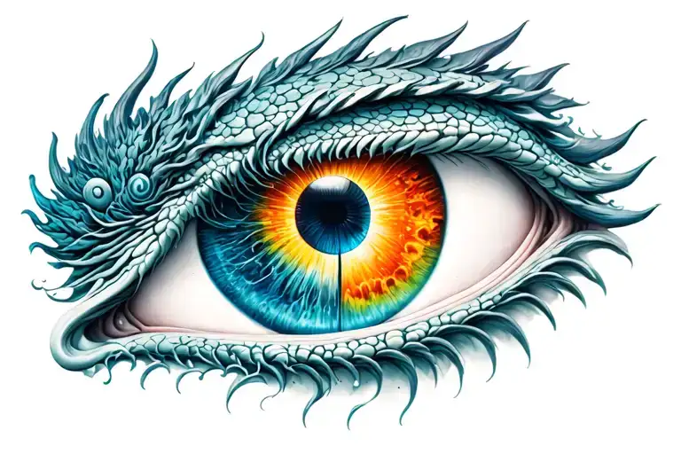 Half Dragon Eye Half Human Eye Made Entirely