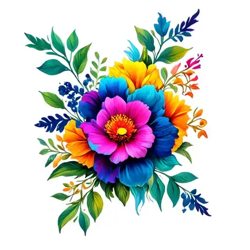 Floral Design To Cover Up A Scar On The Arm