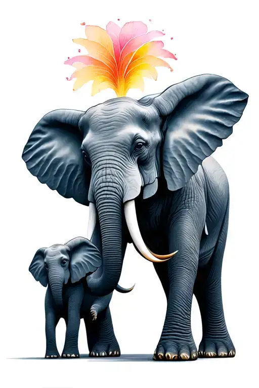 Father Daughter Elephant Lifelike