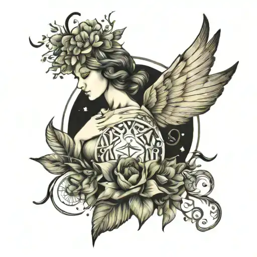 Conceptual Tattoo For Virgo Zodiac Sign
