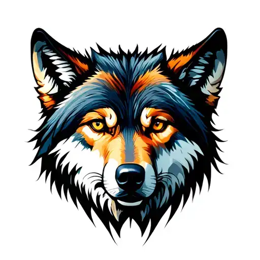 Stalking Wolf Alert Symbol Intertwined