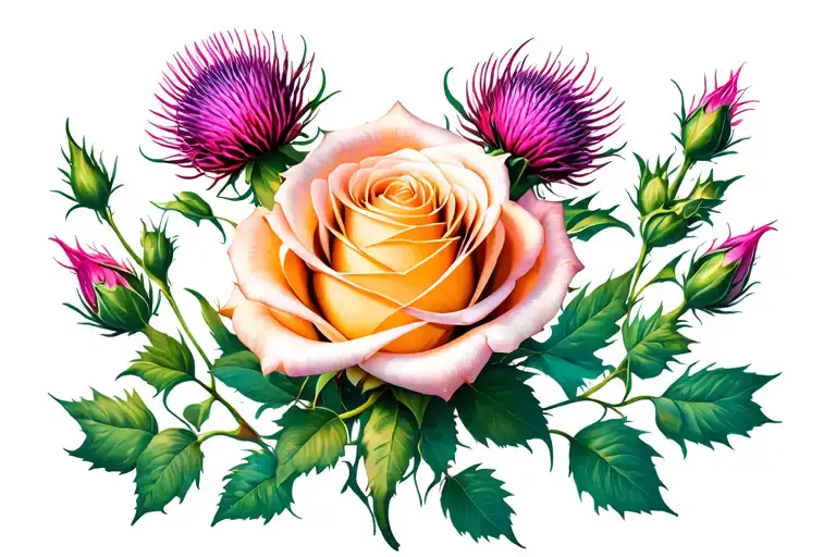 Rose And Thistle Intertwined