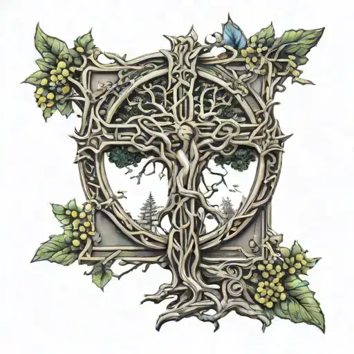 Cross With Tree Of Life Jesus Christ