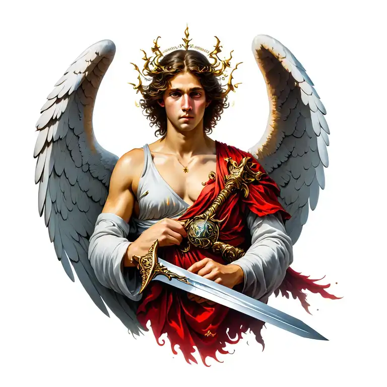 Guardian Angel Holding A Sword