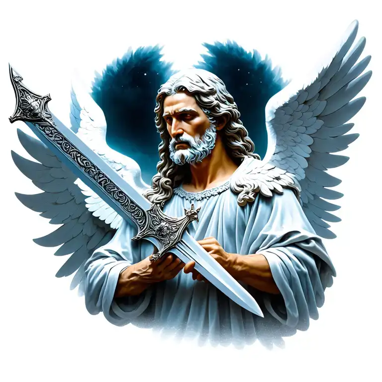 Guardian Angel Holding A Sword