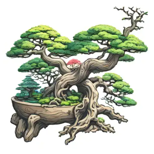 Nature Around Bonsai Tree
