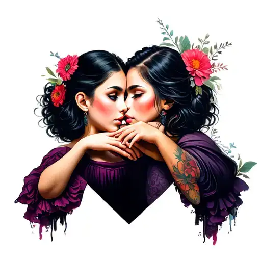 Mom And Bad Daughter Holding Hands