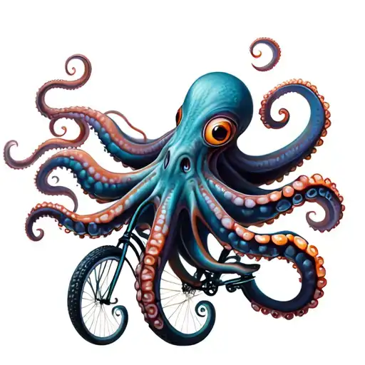 Octopus Riding A Bike