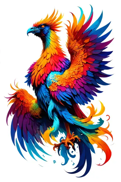 Strength Colorful Majestic Phoenix Rising