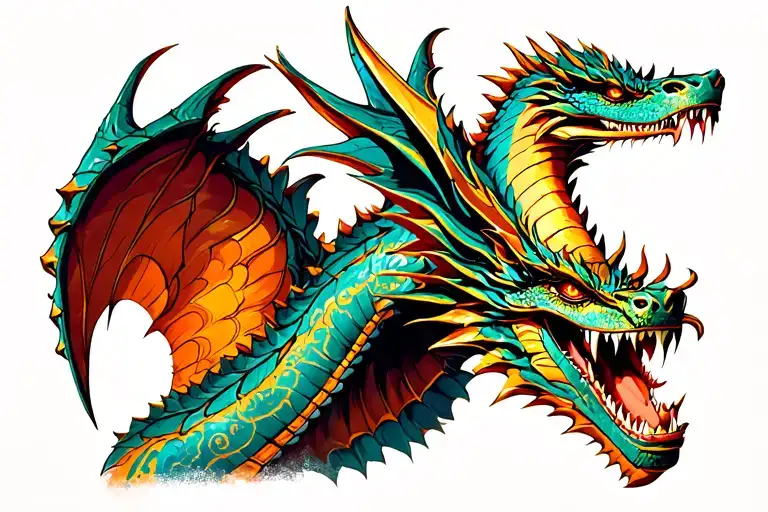 Gladiators And Dragon