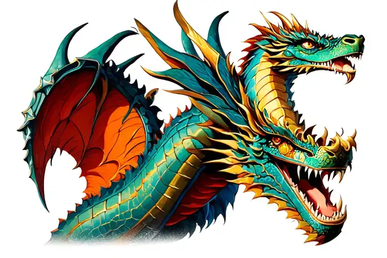 Gladiators And Dragon