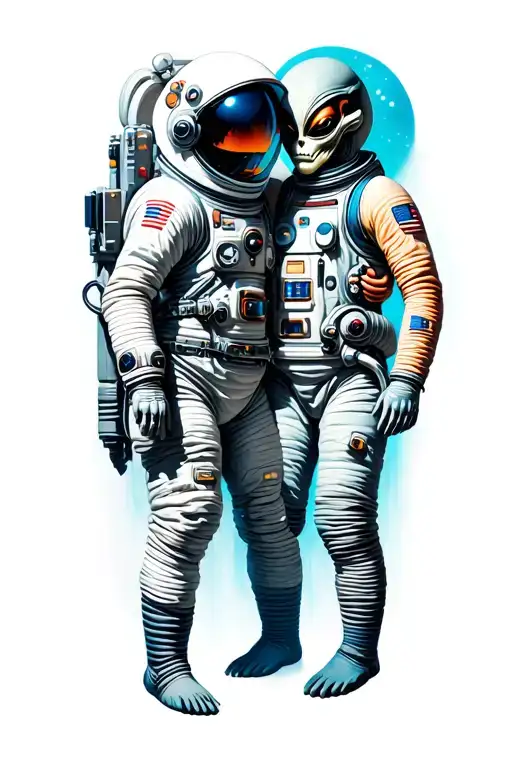 Astronaut & Alien Connect Together