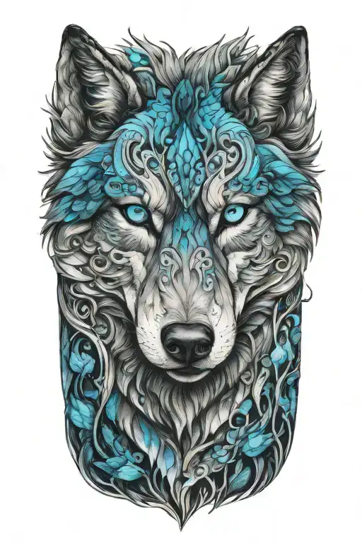 Wolf Blue Eyes Looking