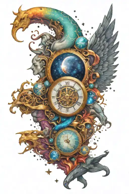 Olymmpian God Chronos Controlling Time Galaxy Filled With Stars