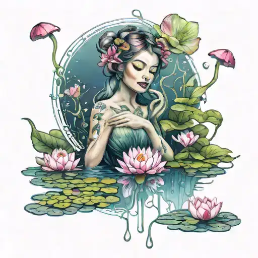 Fairy Touching Water Lily