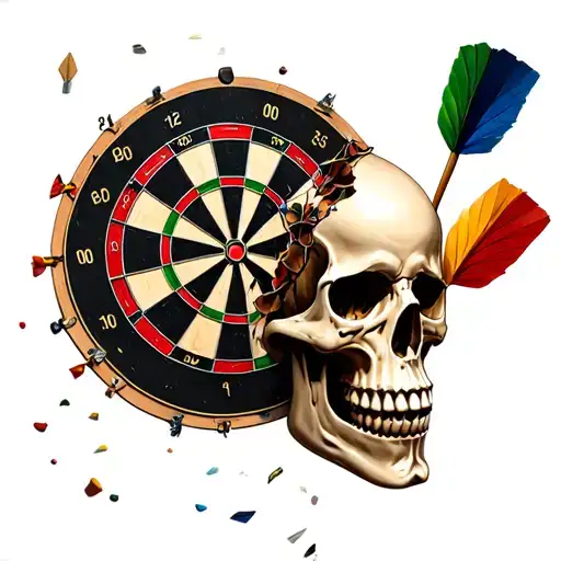 Skull And Darts Board Ripped