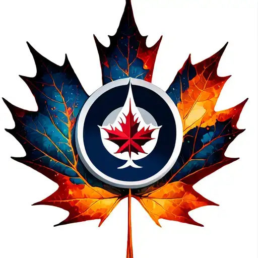 Maple Leaf With Winnipeg Jets Logos Incorporated