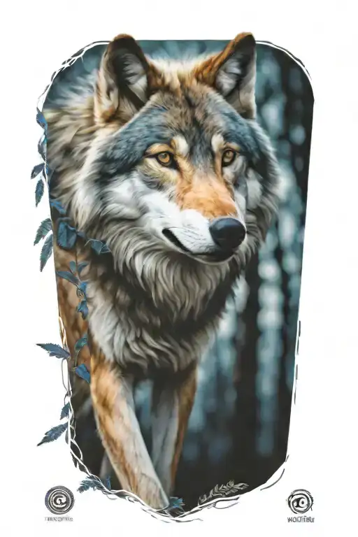Wolf Blue Eyes Forest Landscape