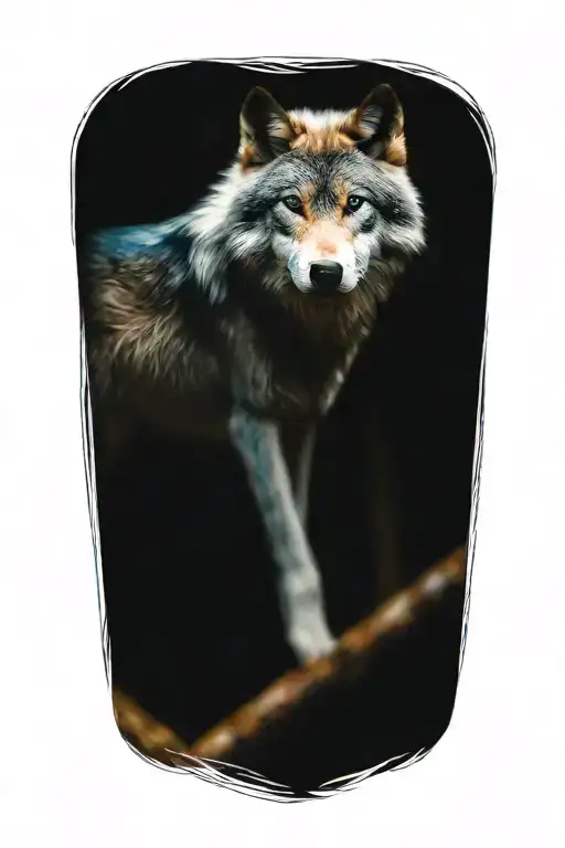 Wolf Blue Eyes Forest Landscape