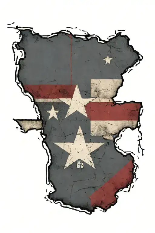 Texas Flag Original With Texas State Outline