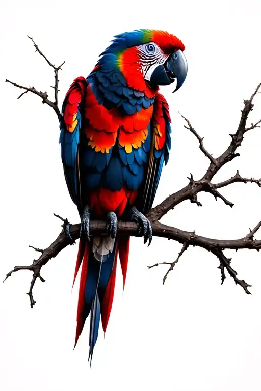 Black And Red Dark Parrot