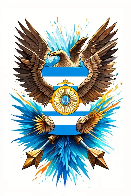 Arrows And Argentinian Flag Merged