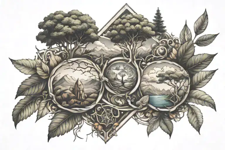 The Symbol For Serotonin Comprised Of Nature Scene