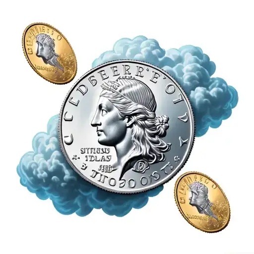 Silver Dollar With Cloud Around It