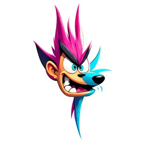Crash Bandicot Half Realism Half Cartoon Design Inspired
