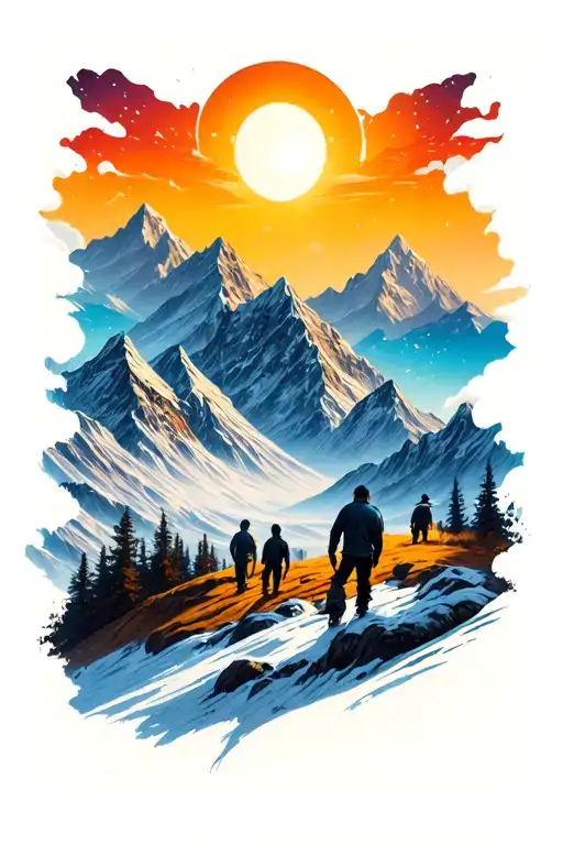 Mountains Father Son