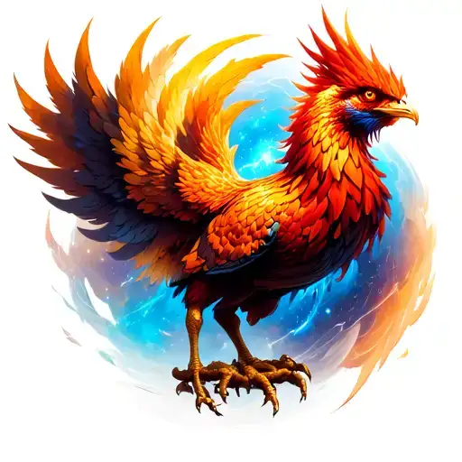 Phenix With Deep Space Background