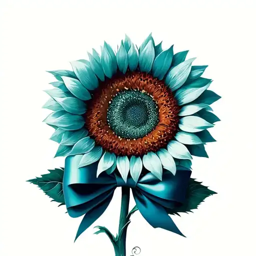 Sunflower With Bow Tied