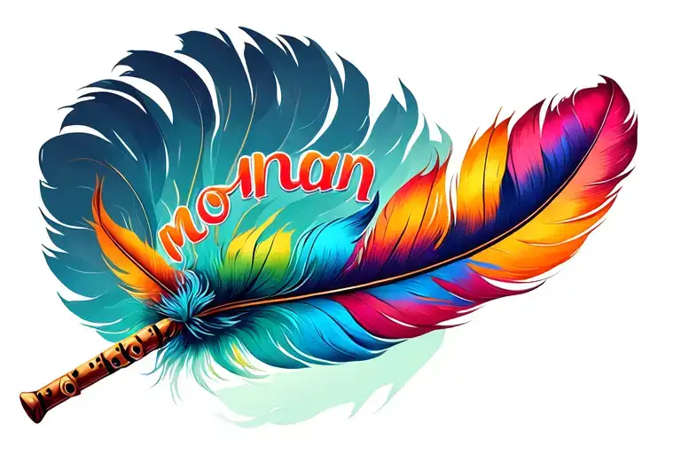 Mohan Name Hindi With Flute & Peack Feather Feather Feather