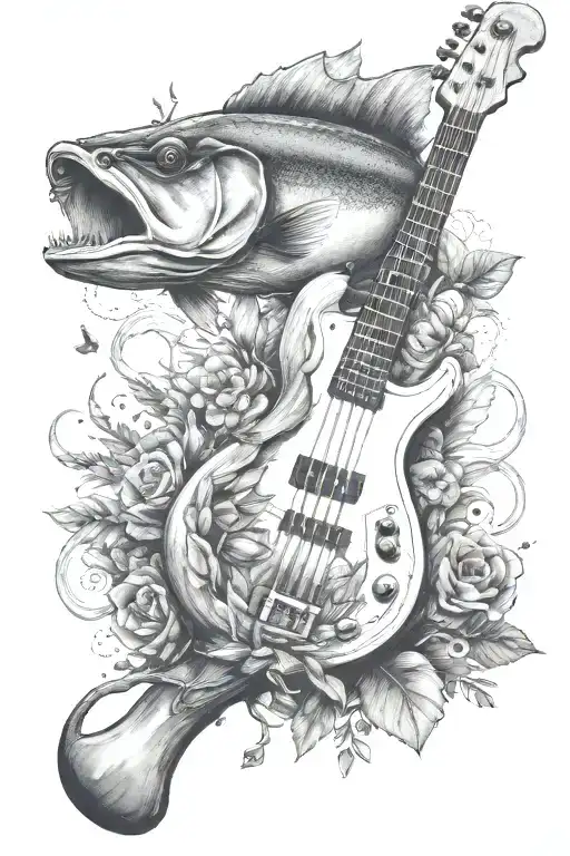 Bass Guitar Nature Inspired