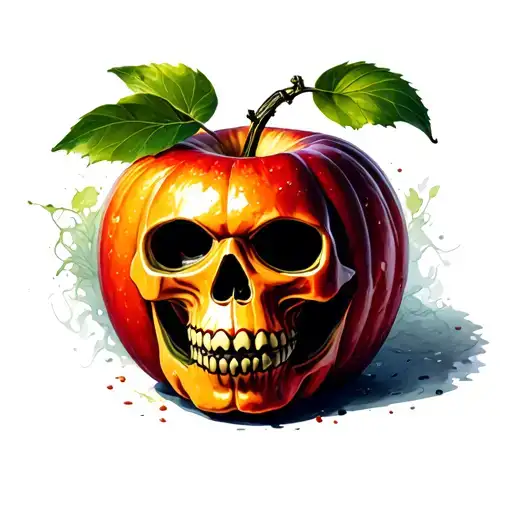 Poison Apple Skull Jack O Lantern