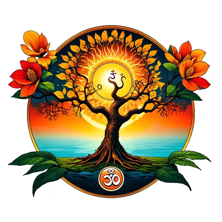 Sunshine And Bittercup And Tree And Ohm Symbol