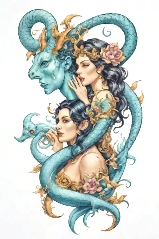 Aquarius Woman With Capricorn Woman With Water
