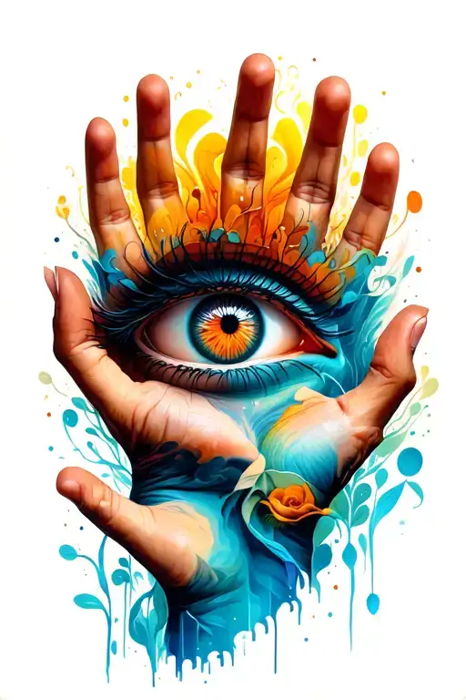 Eye With Hands Reaching
